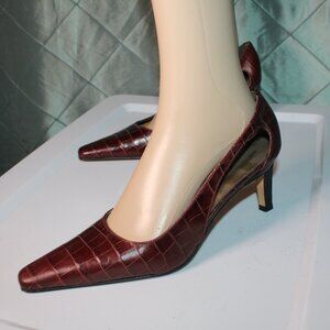 LAUREN RALPH‎ LAUREN Leather Brown Pointy Pumps Heels Size-8 1/2 B  *SH